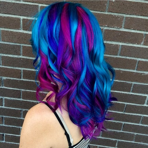 Electric Blue And Magenta Hair Color