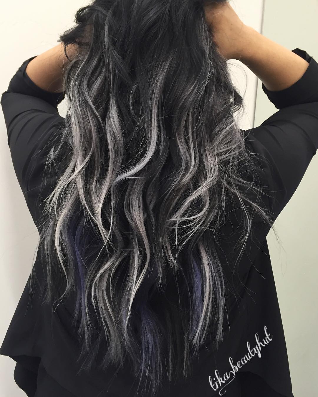Black Hair With Subtle Gray Highlights