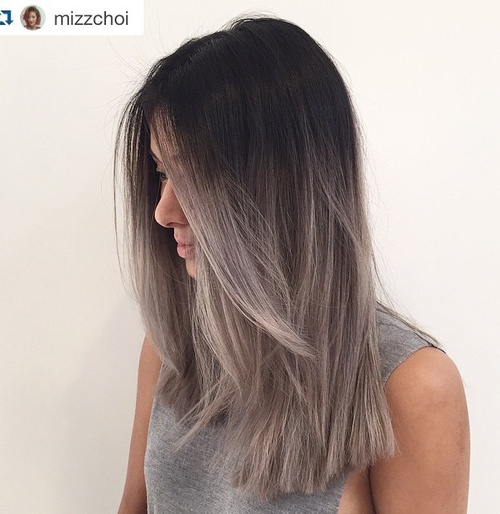 black to gray ombre