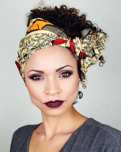 bandana hairstyle for curly hair