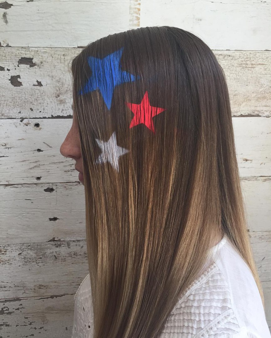 Colorful Stars Hair Stencils