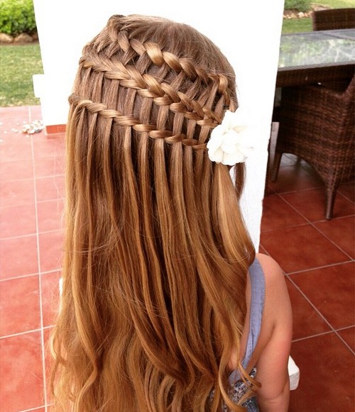 triple braid half up hairstyle for girls