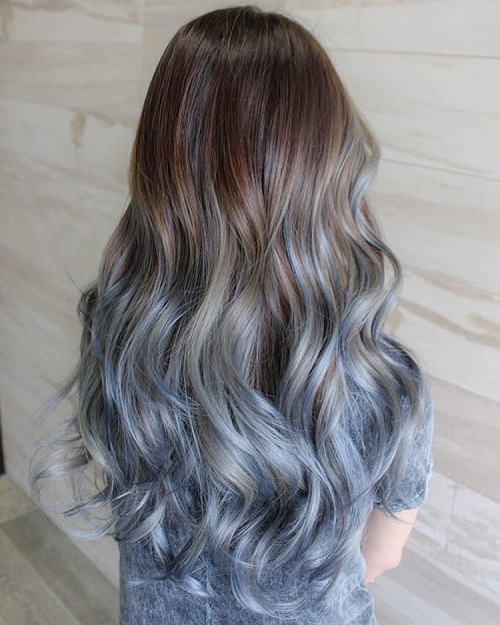 Brown To Pastel Blue Ombre