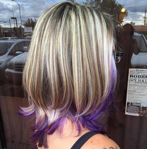 purple dip dye for brown blonde hair