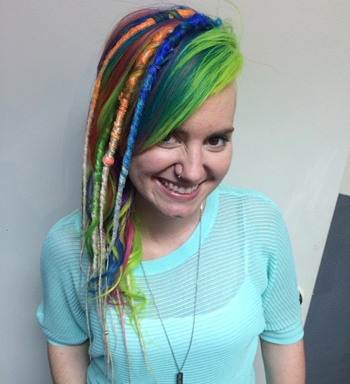 Rainbow Hair With Dreadlocks