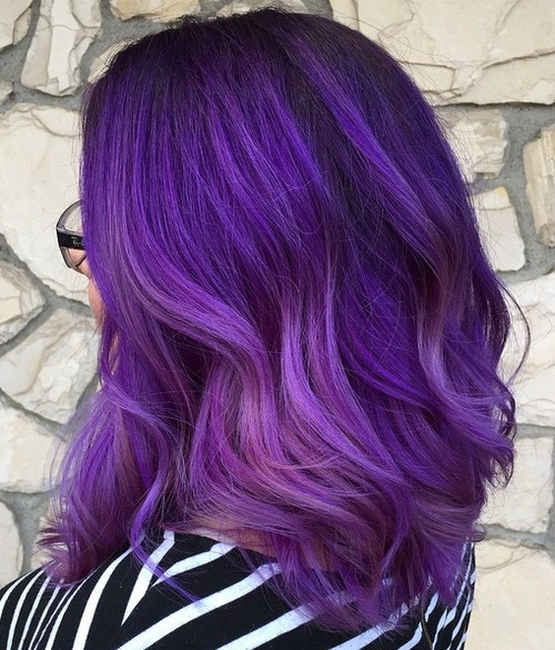 purple balayage hair 