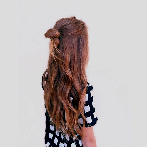 half up knot hairstyle