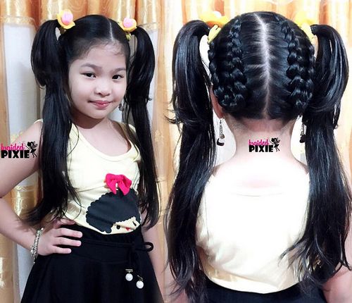 pigtails with braids for thick hair
