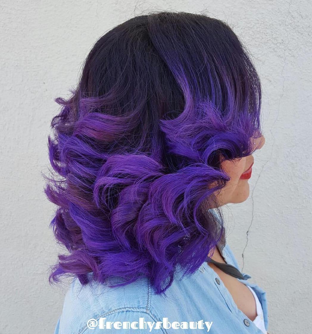 Bright Purple Highlights For Black Hair