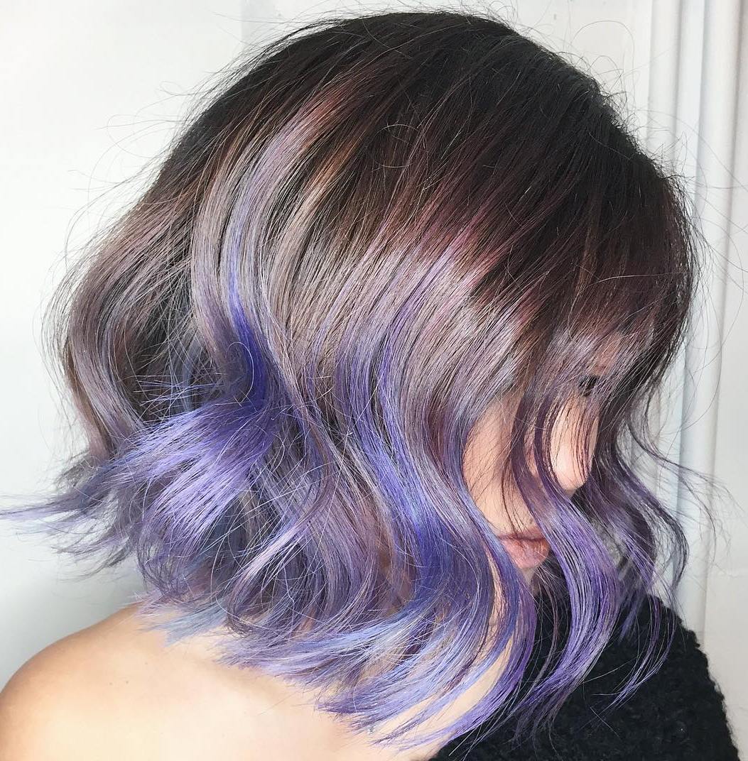 Brown Bob With Purple Ends