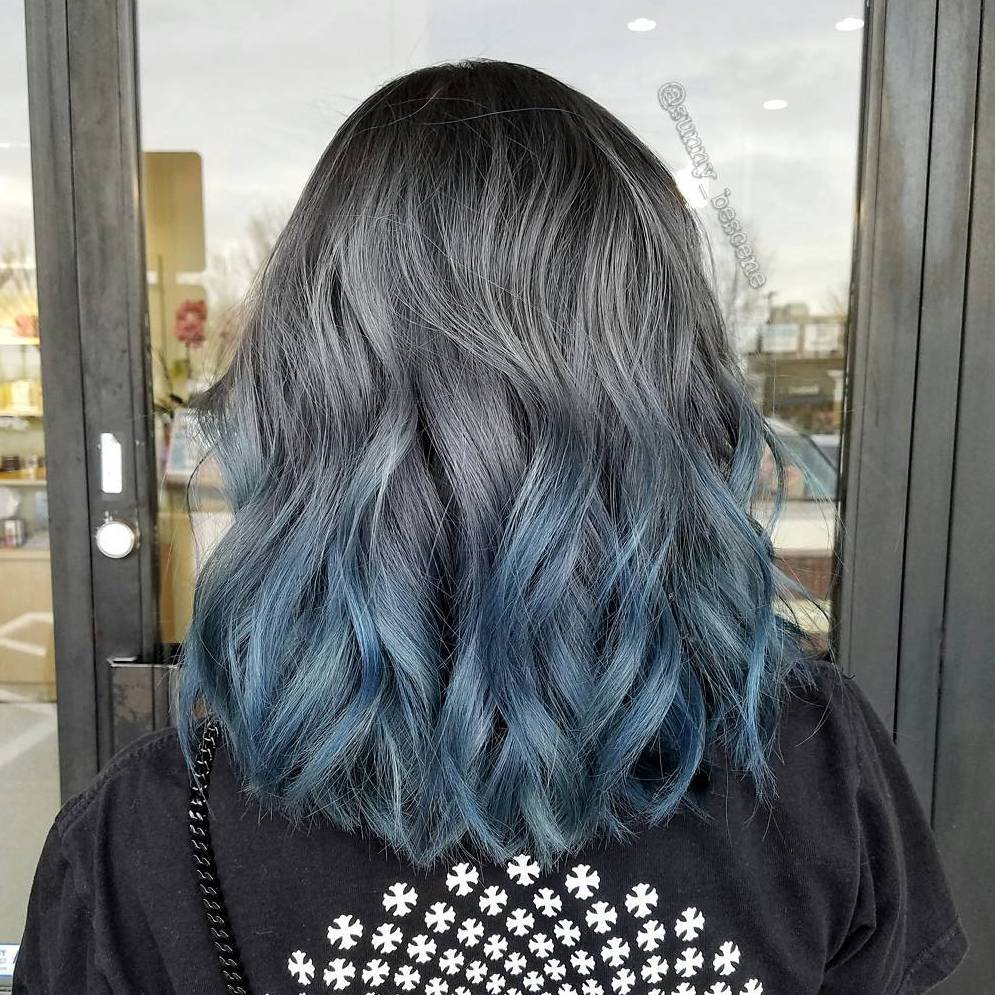 Gray To Pastel Blue Ombre