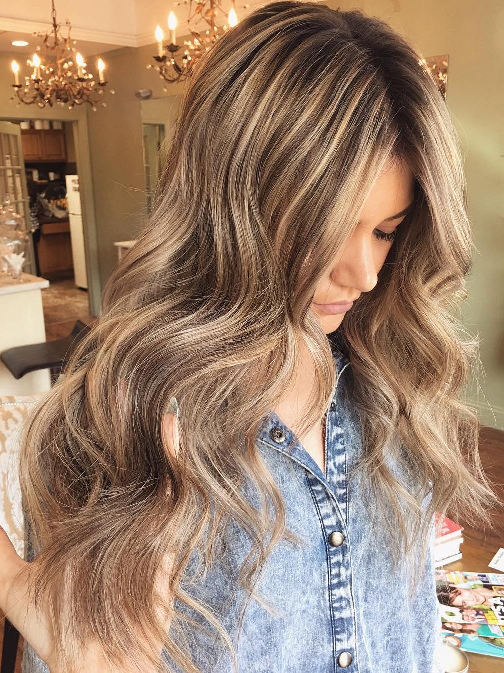 Long Brown Hair With Blonde Highlights