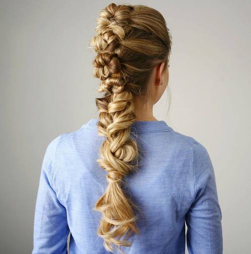 knotted braid mohawk for long hair