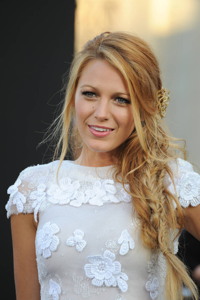Blake Lively braided hairstyle for new years eve