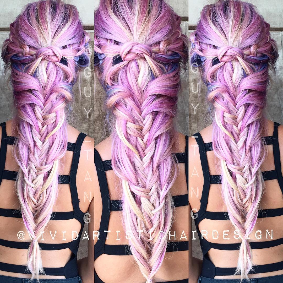 Lilac Hair With Blue Highlights