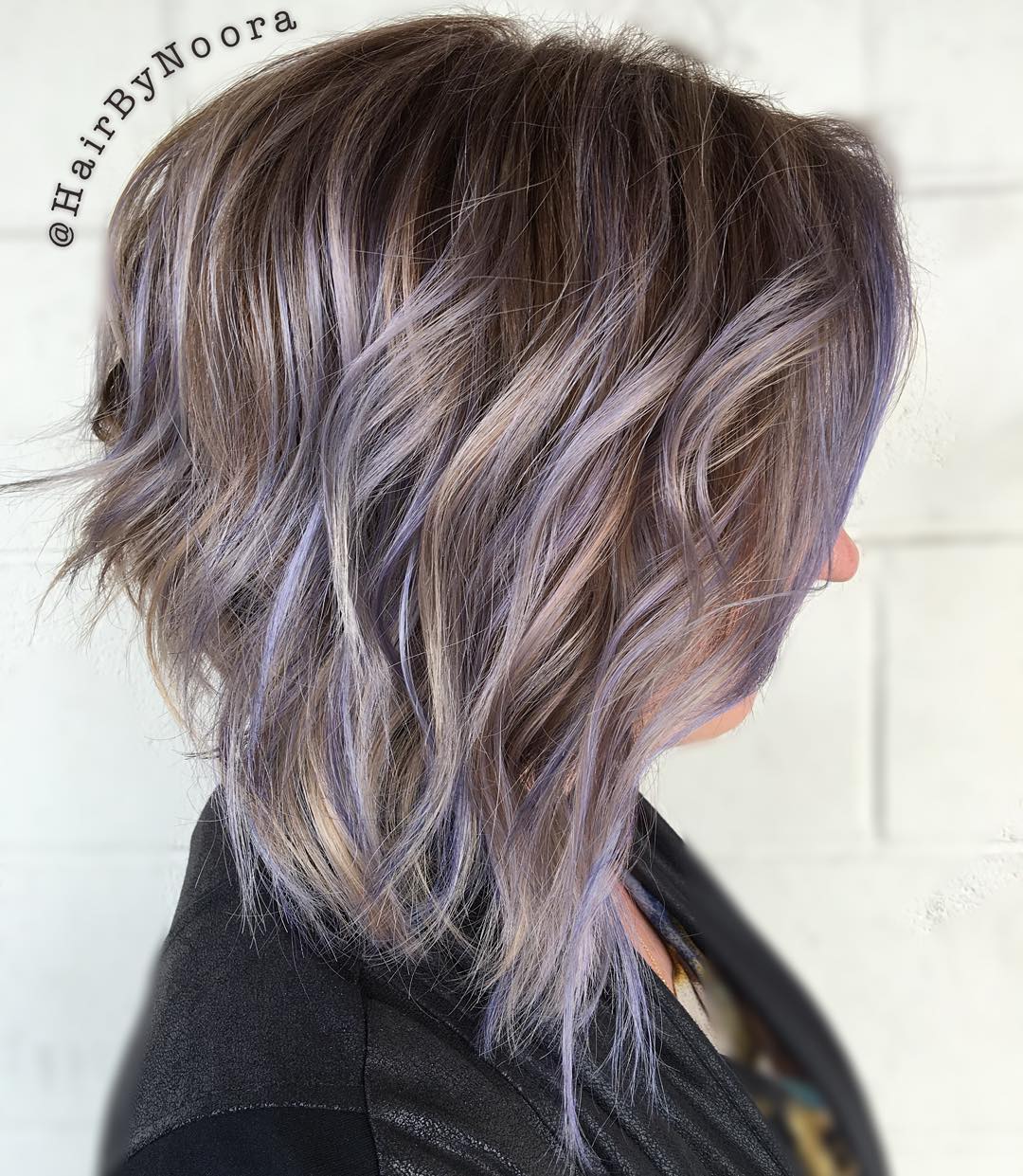 Light Brown Hair With Pastel Purple Balayage