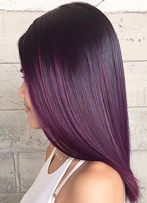dark purple ombre for black hair