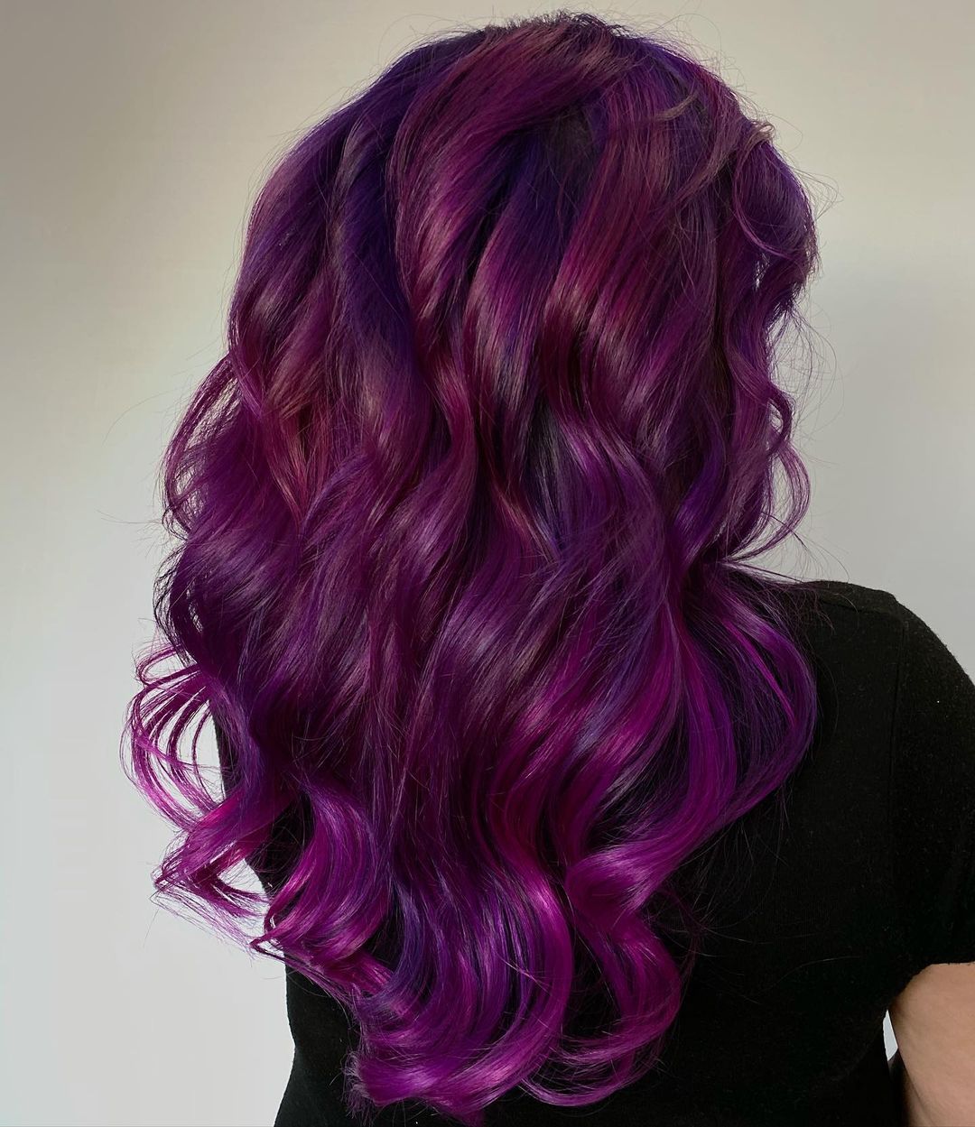 Dimensional Purple Color Hairstyle