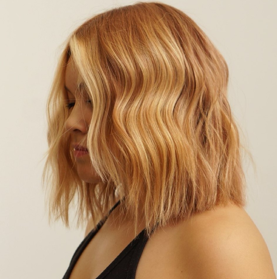 Dark Honey Blonde Hairstyle with Face Framing Pieces