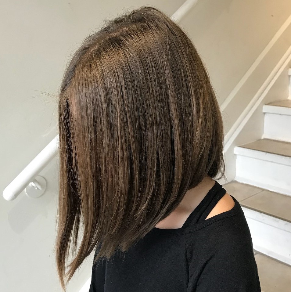 Centre-Parted Angled Long Bob