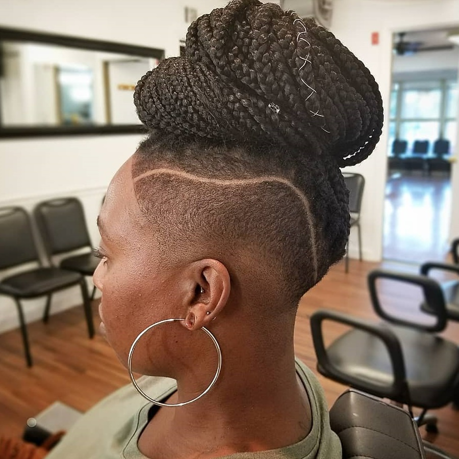 Box Braids with a Fade