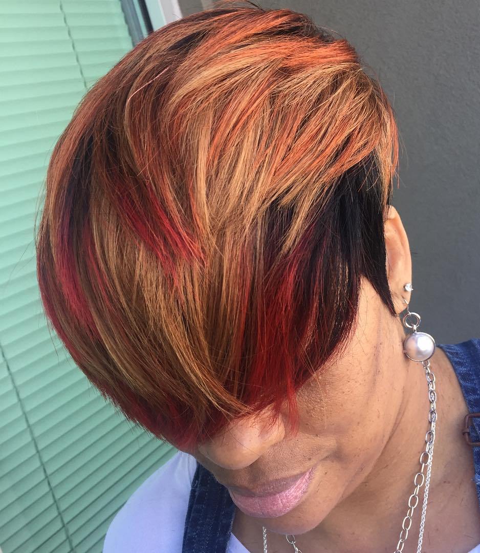 Black And Red Pixie Weave