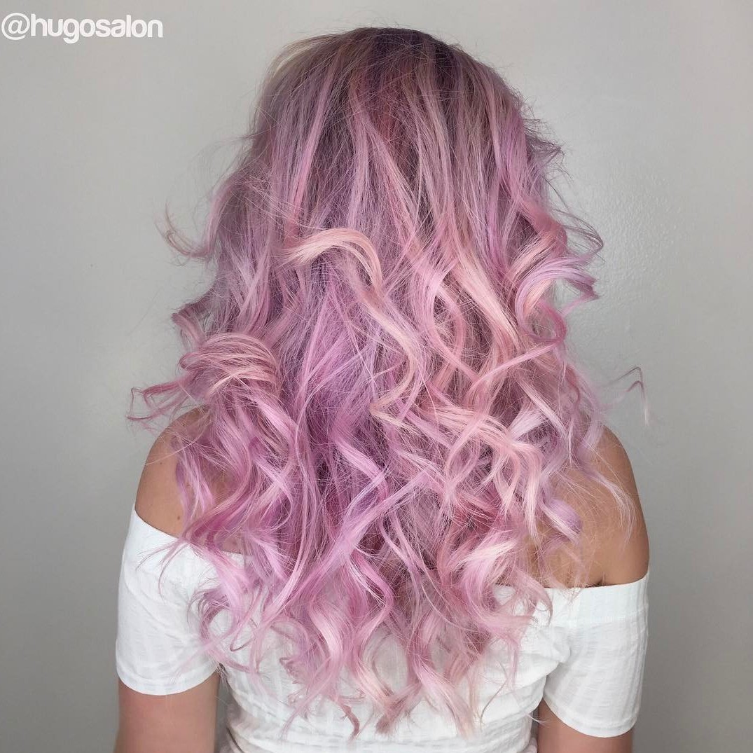 Long Lavender Curly Hairstyle