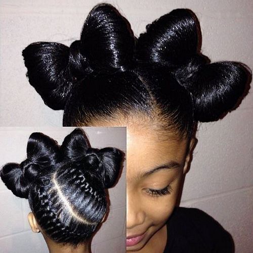 braided bow updo for girls