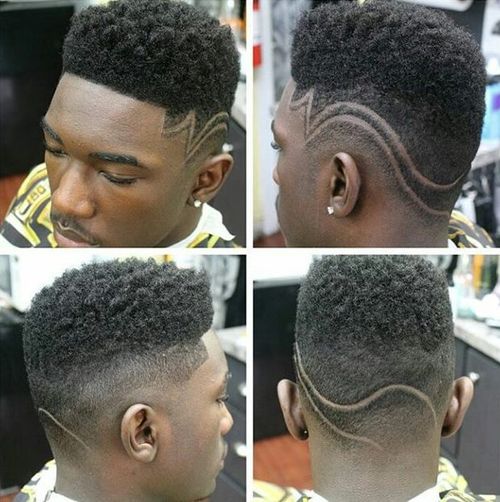 high top fade with shaved designs