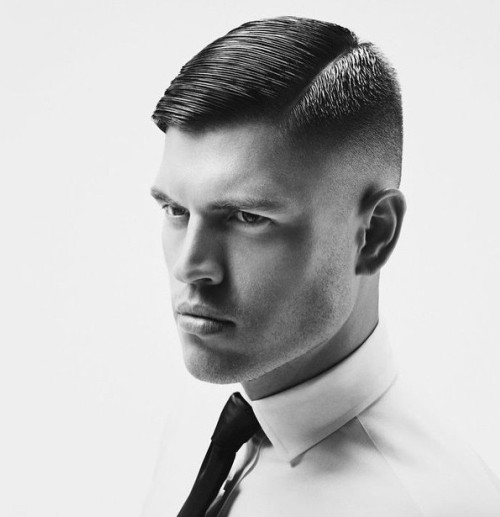 side-parted tapered mens haircut