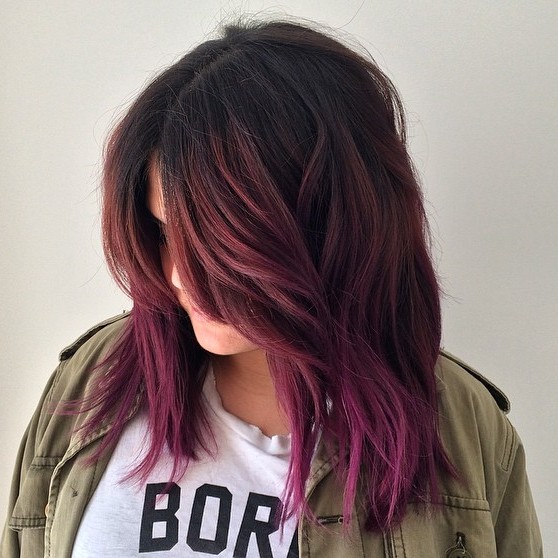 Violet Ombre For Dark Brown Hair