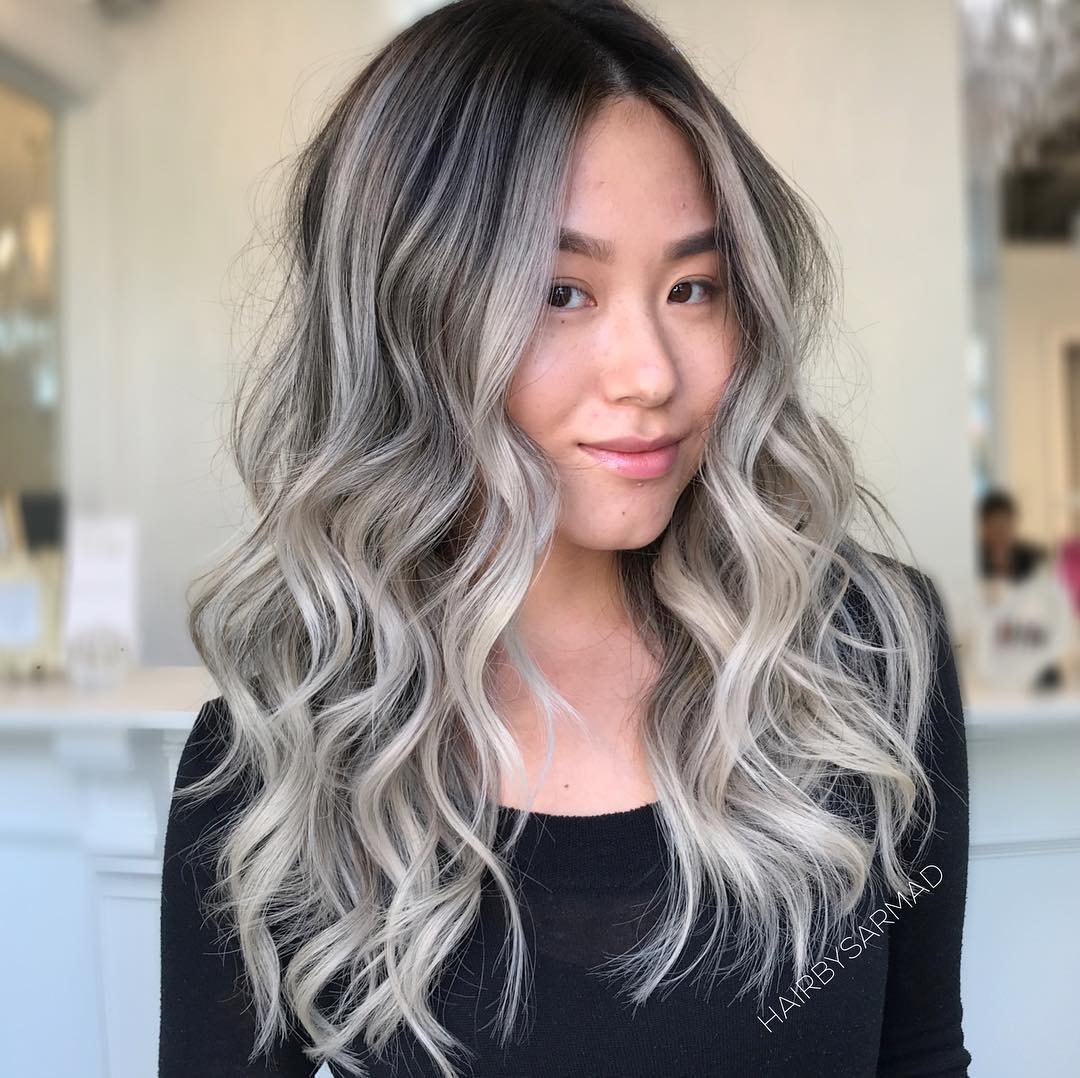 Ash Blonde Asian Hairstyle