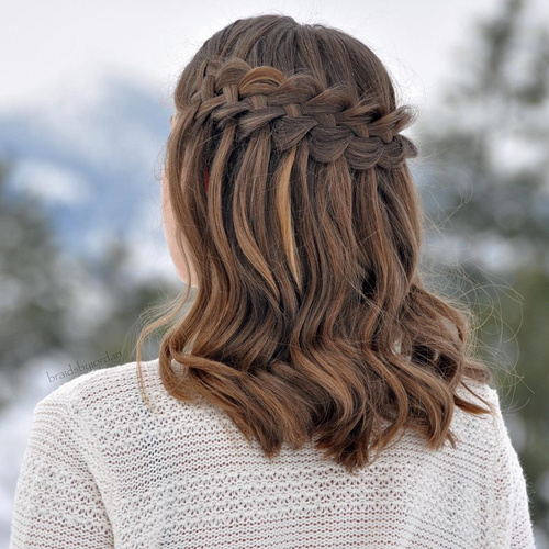 dutch waterfall braid for medium hair