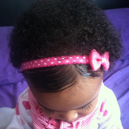 black baby girls short hairstyle with a headband