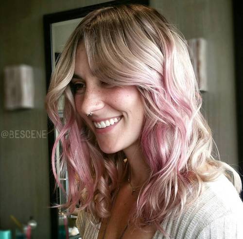 blonde to pastel pink ombre