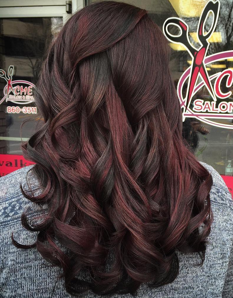 Black Hair with Subtle Red Highlights