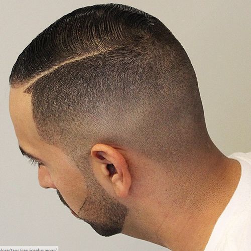 side-parted fade haircut for fine hair