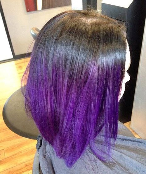 long bob with lavender ombre