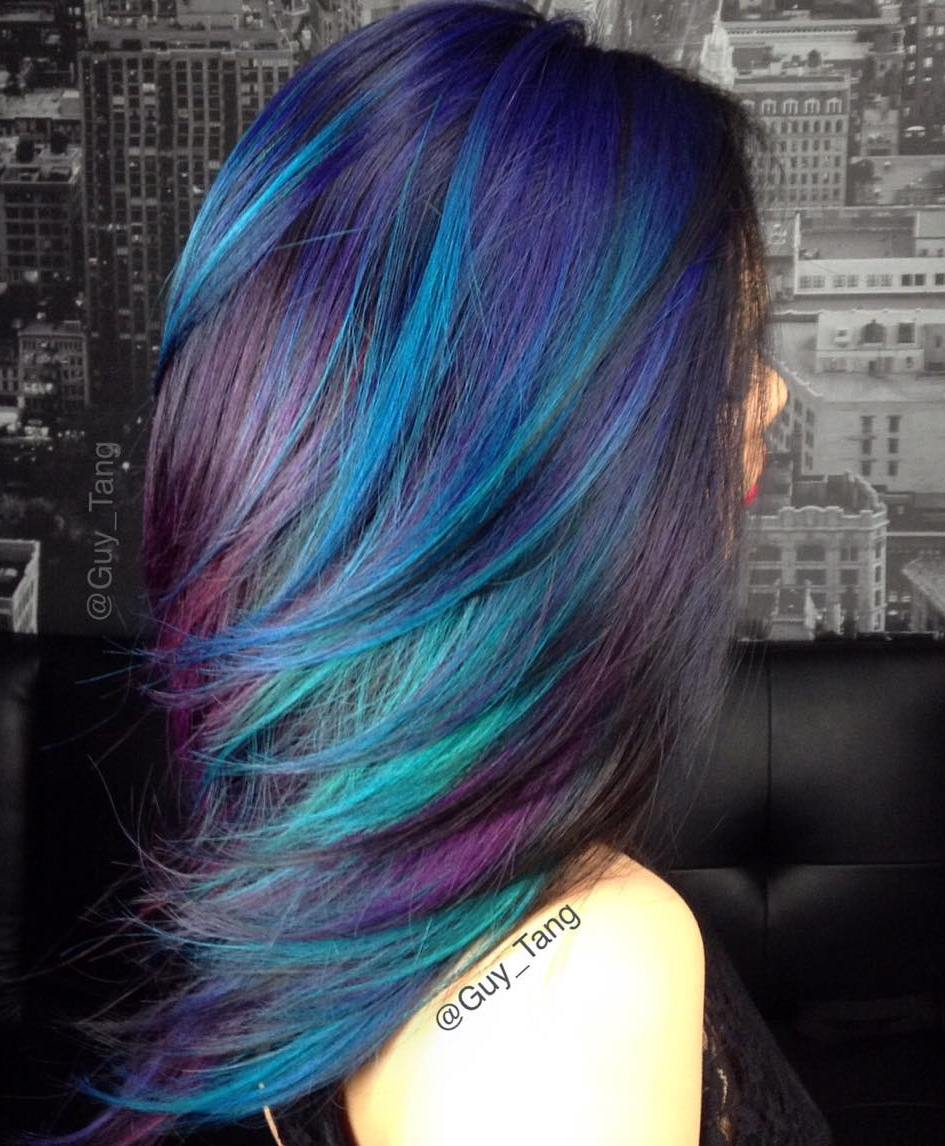 Blue, Teal And Purple Highlights