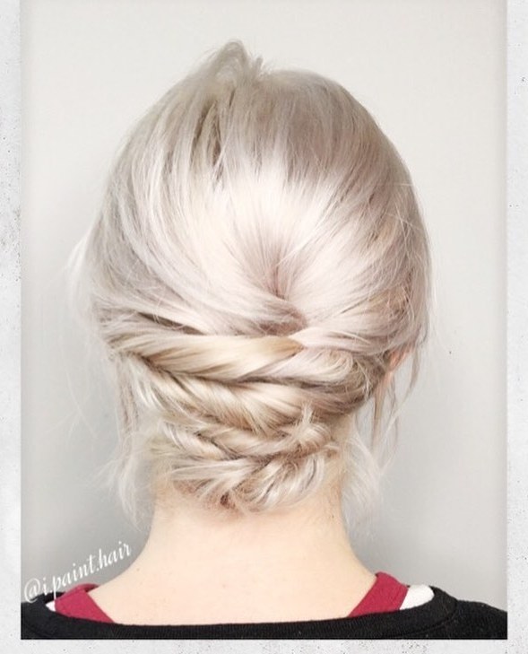 Low Twisted Updo For Thin Hair