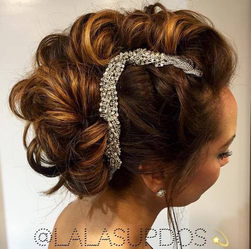 formal curly mohawk updo