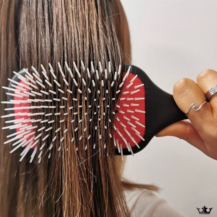 Brushing Hair with a Nylon Bristle Brush