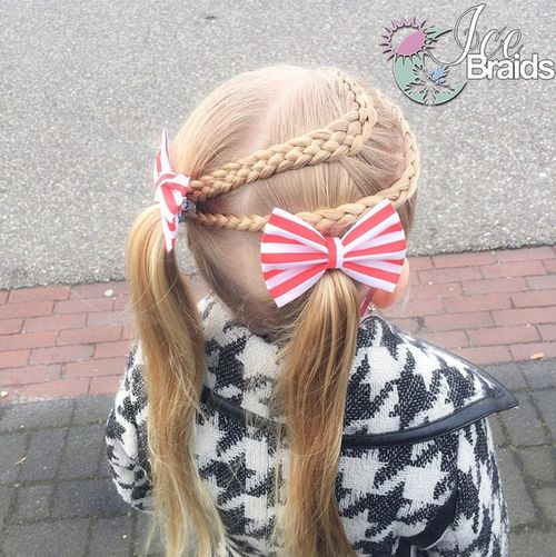 double braids and pigtails girls hairstyle
