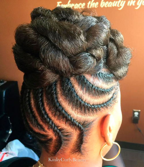 High Flat Twists Updo With Extensions