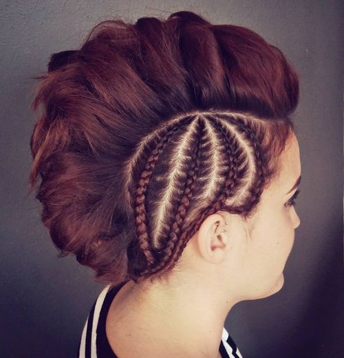 braided Mohawk for thick hair