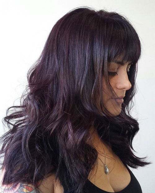 burgundy hair hue for black hair
