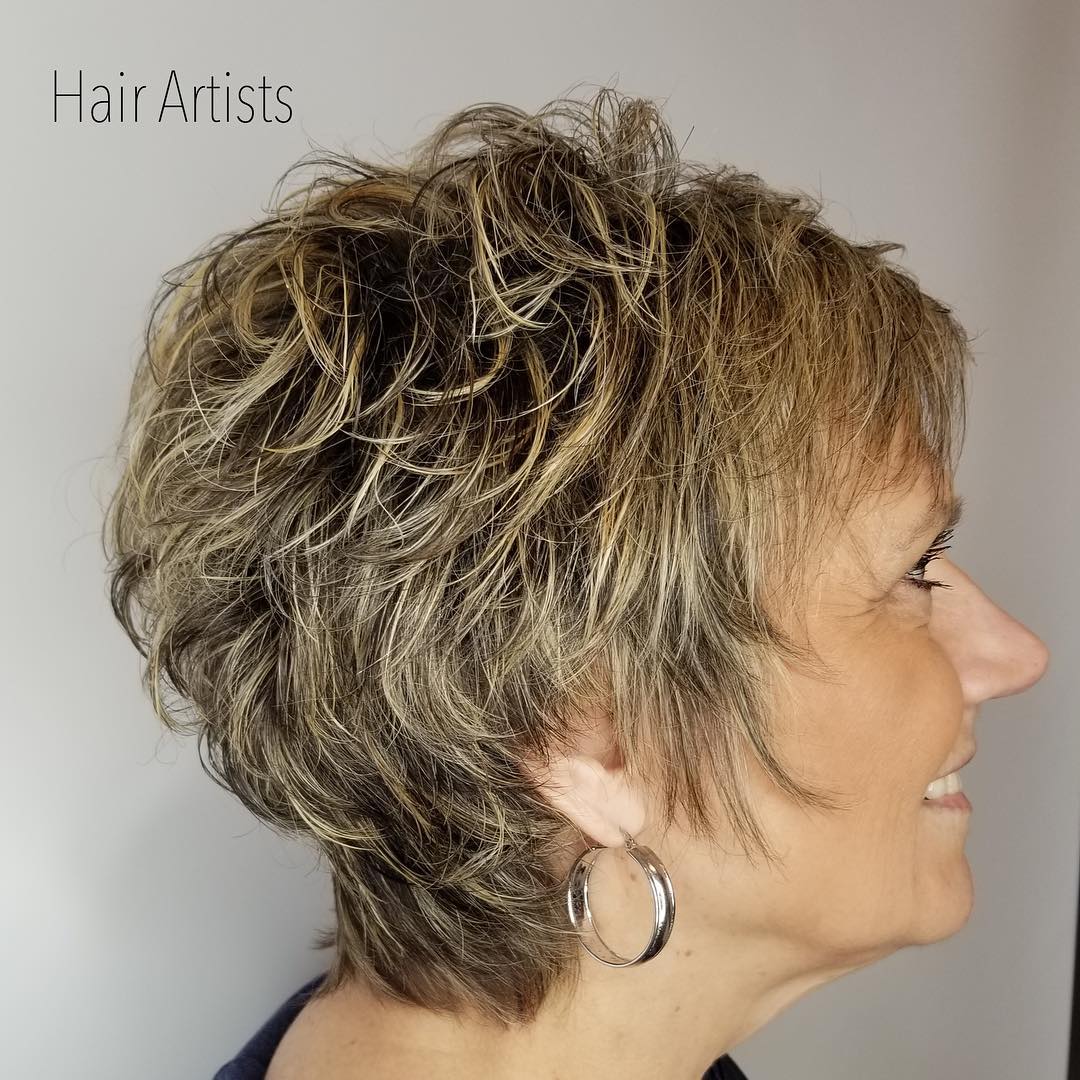 Short Tapered Shaggy Haircut For Women Over 50