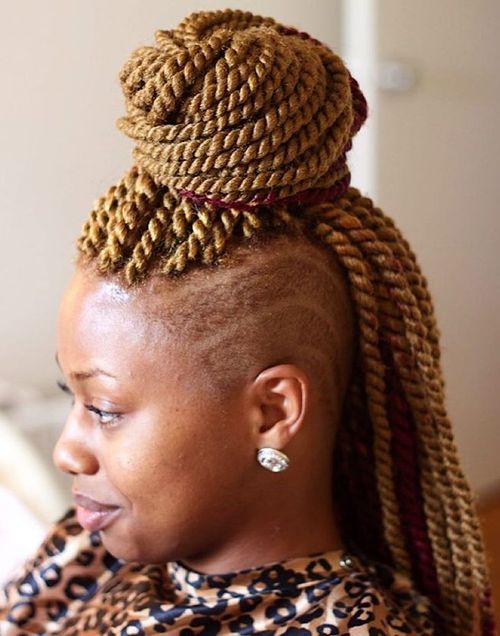 Senegalese twists with side undershaves