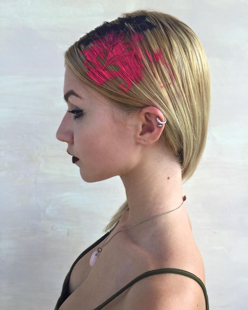 Spray Painted Design For Hair