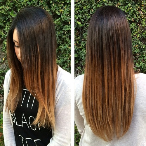 straight brown ombre hair